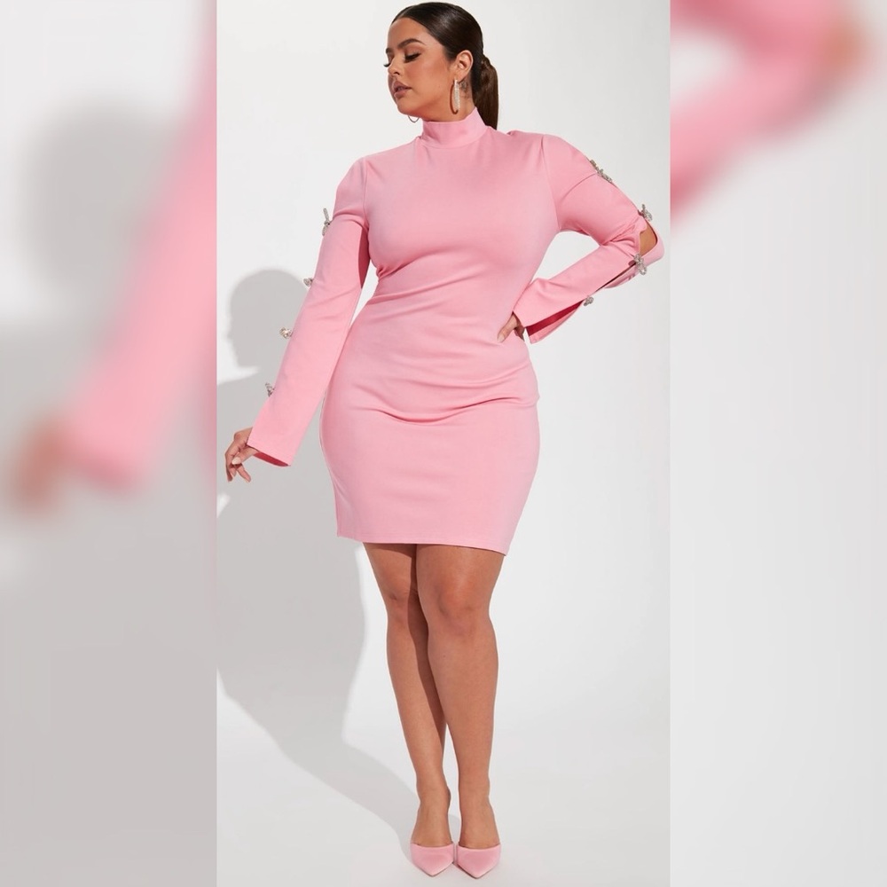 NWT Jessica Bow Embellished Mini Dress